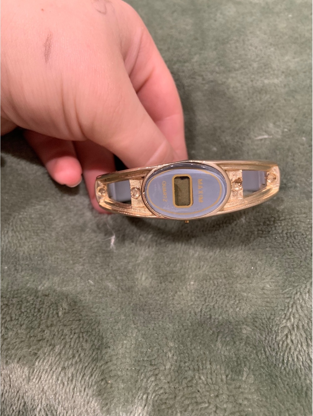 Marlin blue oval digital bangle watch
